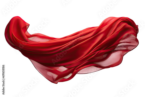 beautiful light soft textile wave material colours flutter shadow satin isolated wind fabric silk float transparent levitation motion clothes foulard Smooth elegant red cloth white background