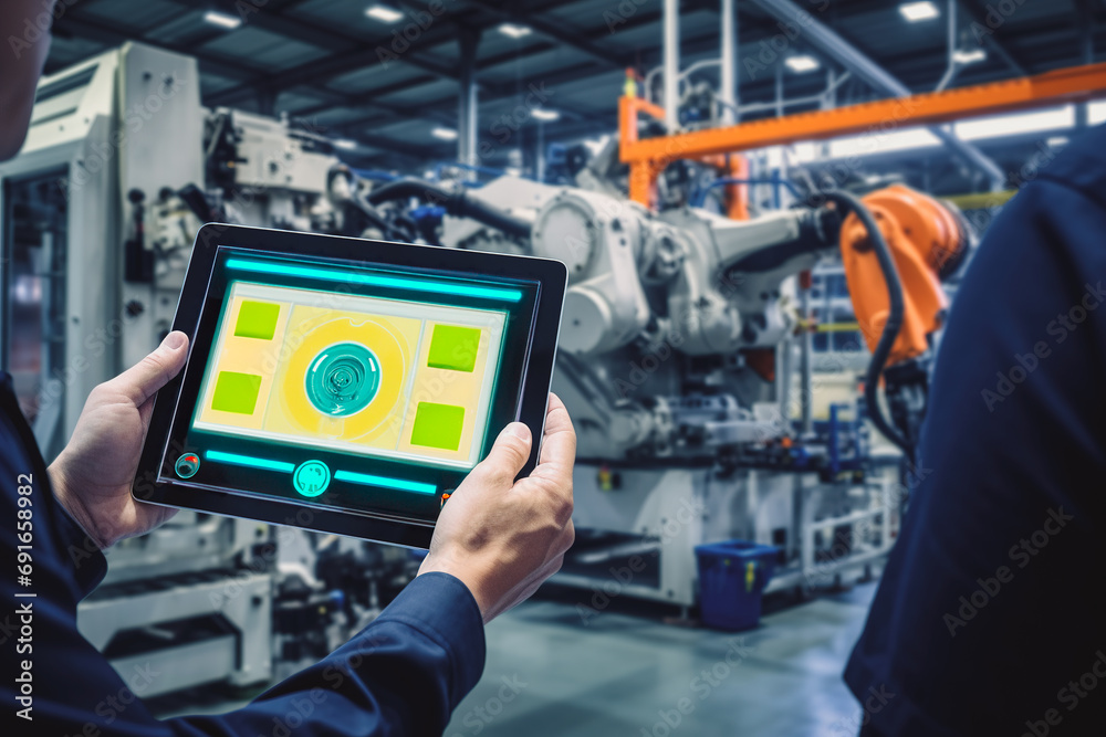 © ADDICTIVE STOCK - Generative AI image of Quality Control in Robotic Manufacturing