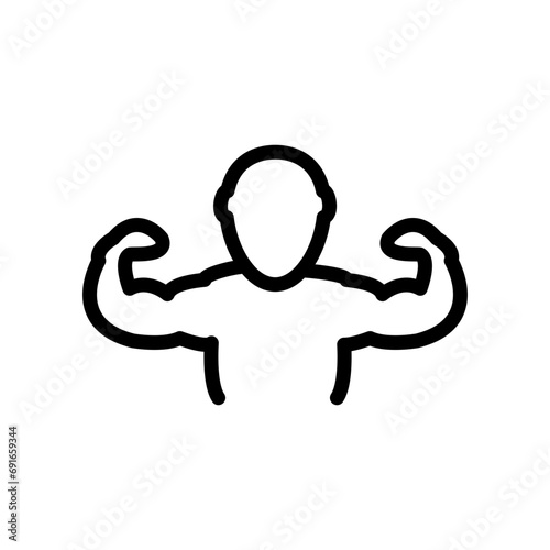 Confidence icon. strong men arms raised shows self esteem and confident with power and strength symbol  logo. aggressive rebel dignity or courageous vector mark.