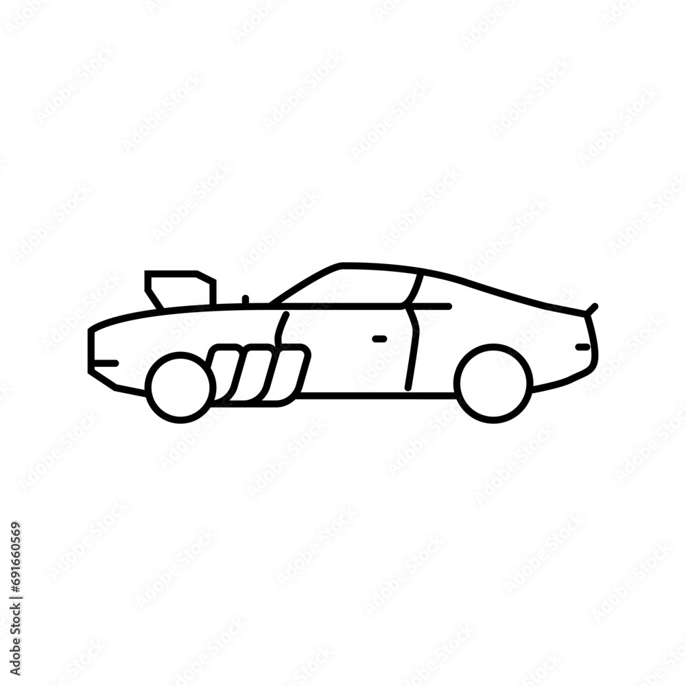 exhaust pipe racing vehicle line icon vector. exhaust pipe racing vehicle sign. isolated contour symbol black illustration