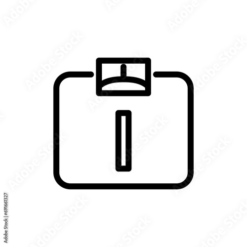 Scales icon. foot weight measuring tool equipment logo mark. kg or kilogram body mass overweight or weight loss scale vector symbol. household scale with display bar sign