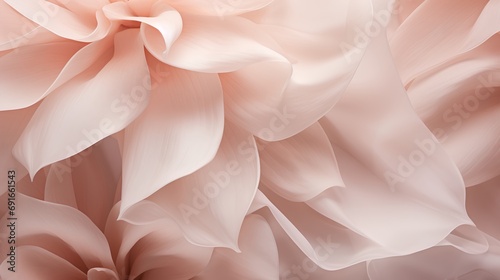 An artistic and delicate arrangement of abstract flower petals, bathed in soft pastel hues that evoke a sense of calm and beauty, embodying the principles of aesthetic minimalism. photo