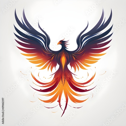 Phoenix Eternity A Minimalistic Emblem of Endless Renewal