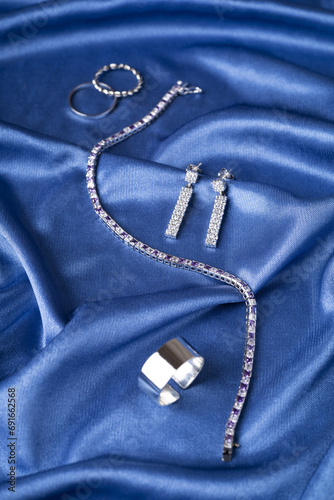 Silver stylish jewelry. Women's jewelry
