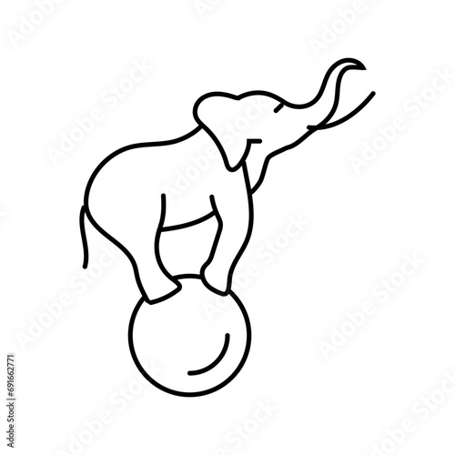 elephant carnival vintage show line icon vector. elephant carnival vintage show sign. isolated contour symbol black illustration