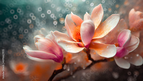 Kwiaty wiosenne akrylowe  kwitn  ca magnolia