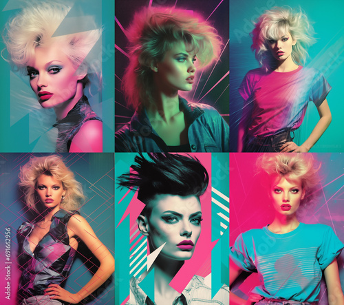 1980's cover woman's magazines, turquoise and pink designs © LAYER-LAB