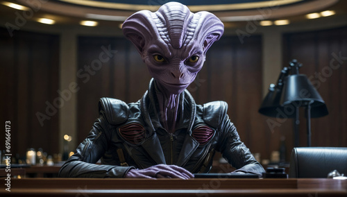 An alien is in court. photo