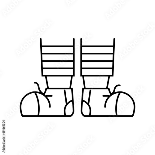clown feet carnival vintage show line icon vector. clown feet carnival vintage show sign. isolated contour symbol black illustration