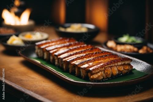 grilled salmon steak (Unagi)