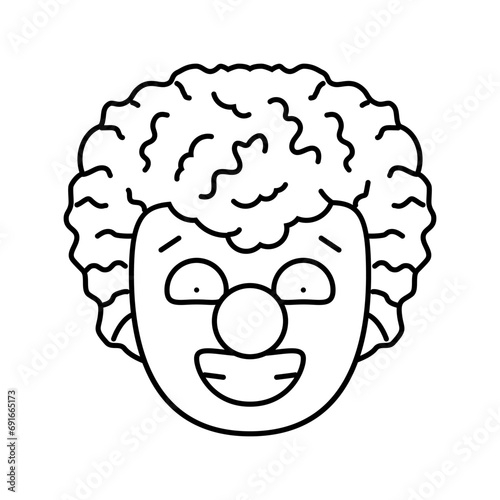 clown carnival vintage show line icon vector. clown carnival vintage show sign. isolated contour symbol black illustration