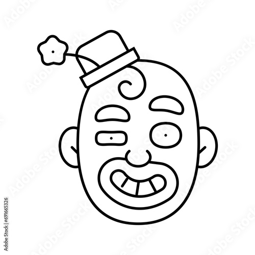 clown head show line icon vector. clown head show sign. isolated contour symbol black illustration