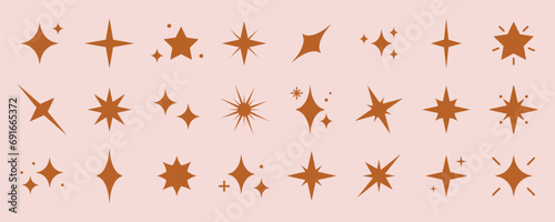 Sparkle star icons. Shine icons. Stars sparkles vector photo