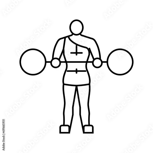 circus strongman carnival vintage show line icon vector. circus strongman carnival vintage show sign. isolated contour symbol black illustration