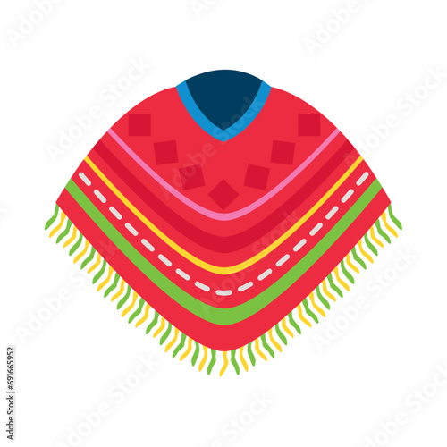 peru poncho illustration