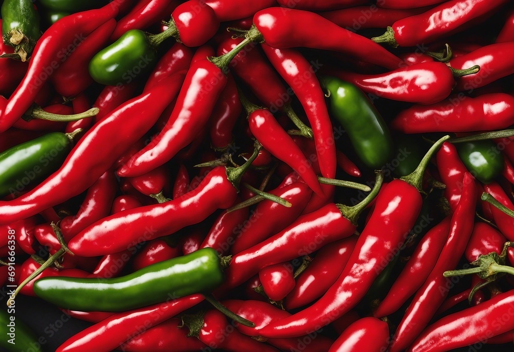 Collection of red hot chili peppers isolated over a transparent background spicy jalapenos