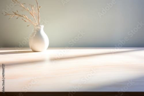 A bunch of flower in a ceramic vase. Simple and minimal home decoration. Generative AI