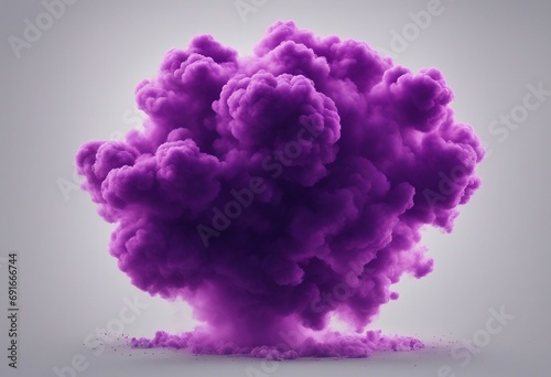 Purple explosion smoke isolated on transparent background