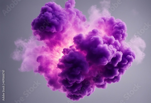 Purple explosion smoke isolated on transparent background