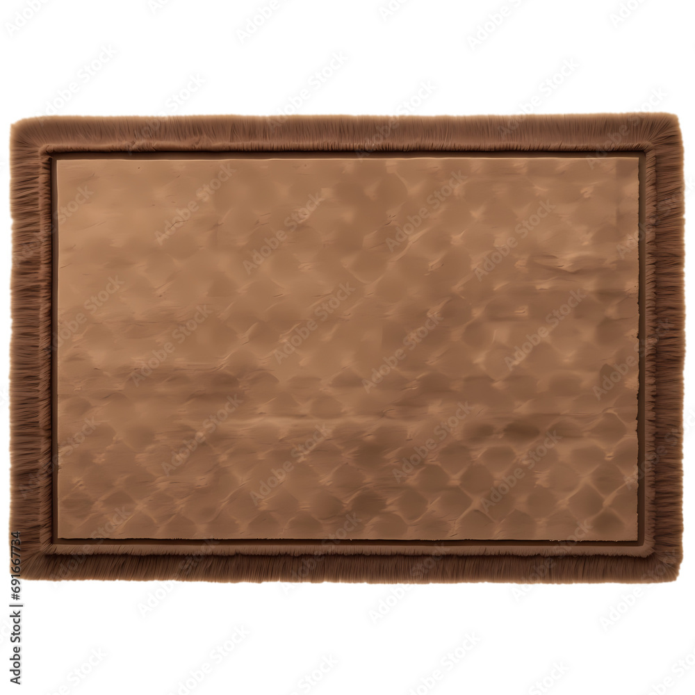 Fototapeta premium Brown doormat isolated on transparent background