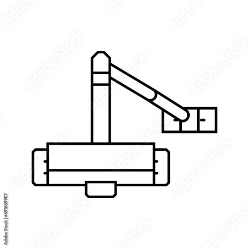 door closer hardware furniture fitting line icon vector. door closer hardware furniture fitting sign. isolated contour symbol black illustration