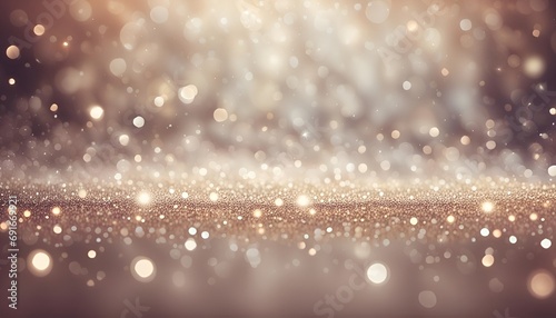 silver and gold abstract glitter confetti bokeh background, Christmas sequins bokeh background. Blur glitter confetti texture. New year iridescent empty template. Winter sparkling pattern. 