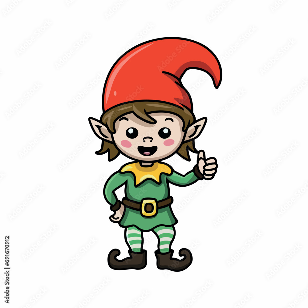 Elf cartoon vector on an isolated background Ai AI-generated Elf cartoon vector on an isolated background Ai AI-generated