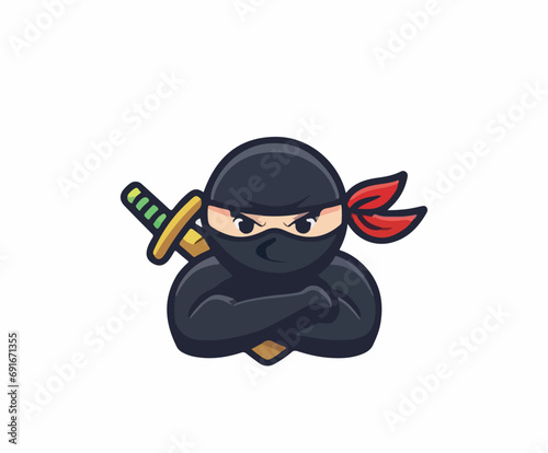 Ninja logo vector illustration ai generated
