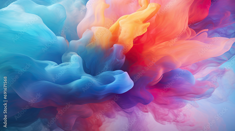 Fototapeta premium foggy explosion mixed colors, wallpaper design