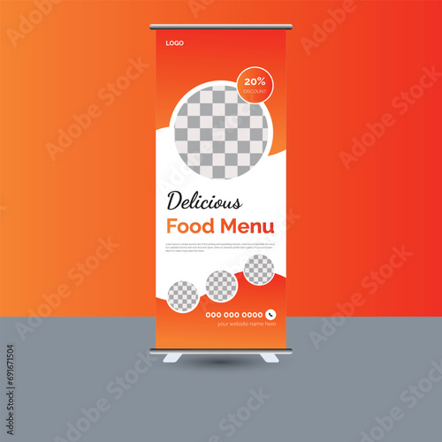 Delicious food roll up banner design template
Modern food rollup banner design for restaurant template Premium Vector