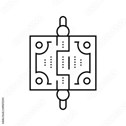 cast iron hardware hardware furniture fitting line icon vector. cast iron hardware hardware furniture fitting sign. isolated contour symbol black illustration