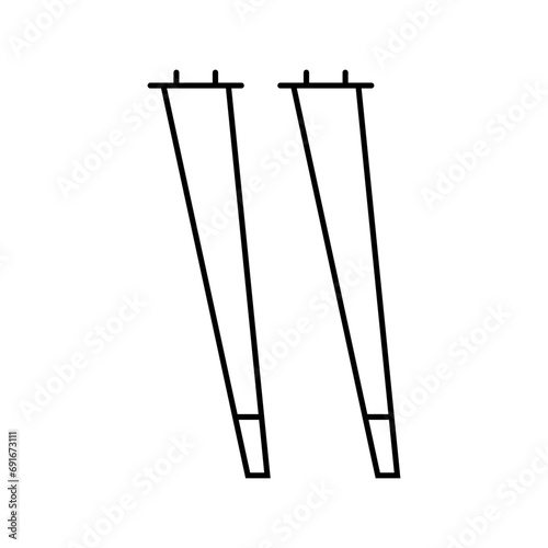 table leg hardware furniture fitting line icon vector. table leg hardware furniture fitting sign. isolated contour symbol black illustration