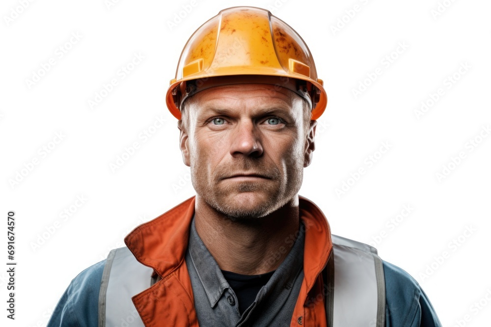 A man wearing a hard hat and jacket. Suitable for construction, industrial, or outdoor themed projects A man wearing a hard hat and jacket. Suitable for construction, industrial, or outdoor themed projects