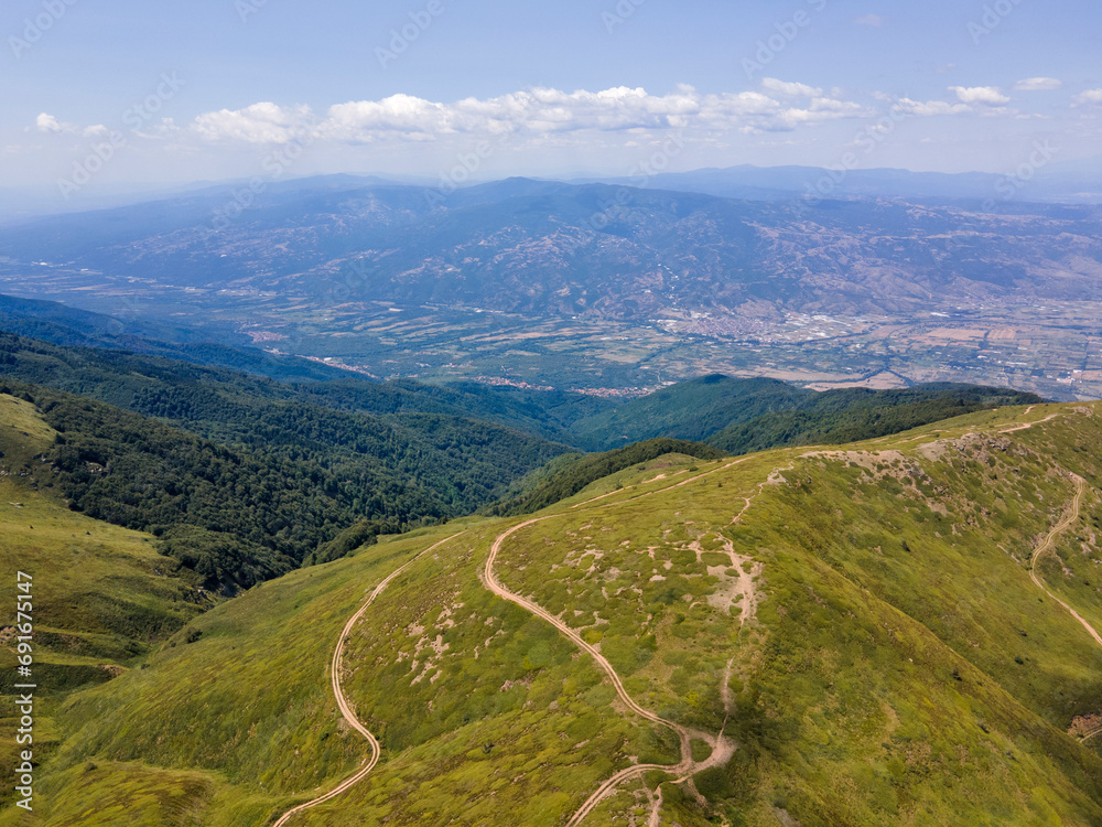 Fototapeta premium Aerial view of Belasitsa Mountain, Bulgaria