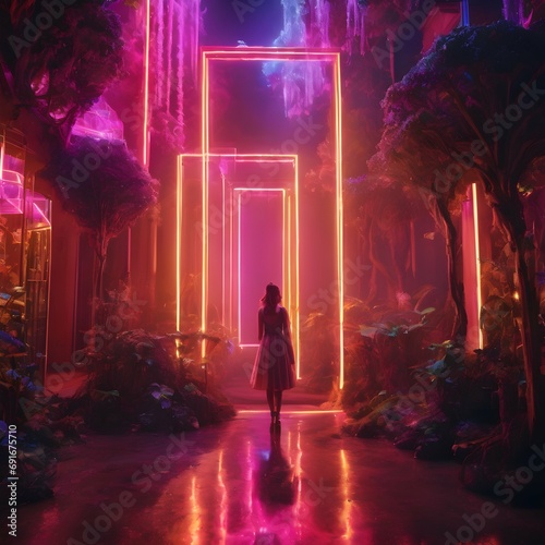 Fantasy Neon Consider images with a touch of fantasy, incorporating neon lights in surreal or magical settings, creating an otherworldly and enchanting atmosphere