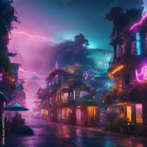 Fantasy Neon Consider images with a touch of fantasy  incorporating neon lights in surreal or magical settings  creating an otherworldly and enchanting atmosphere