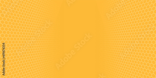 Abstract background hexagon pattern in yellow color photo