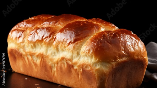 A loaf of bread on a table, ready to be sliced and enjoyed.