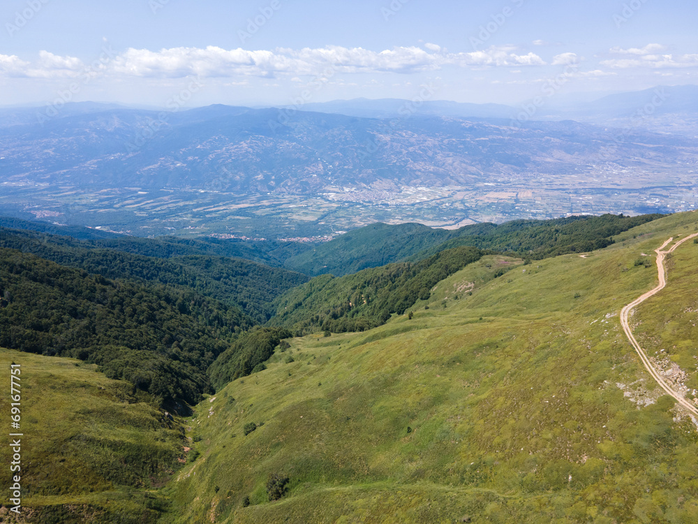 Naklejka premium Aerial view of Belasitsa Mountain, Bulgaria