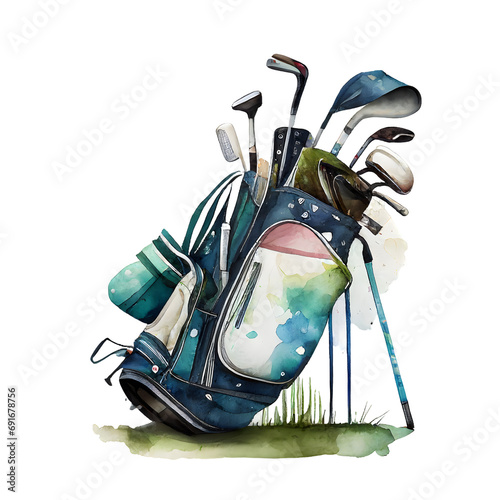 watercolor golf clubs