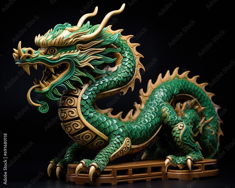 Chinese New Year 2024 - year of green wooden dragon according to the lunar calendar, Chinese zodiac symbol Chinese New Year 2024 - year of green wooden dragon according to the lunar calendar, Chinese zodiac symbol