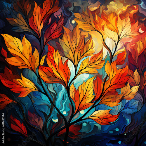 Vibrant autumn mosaic