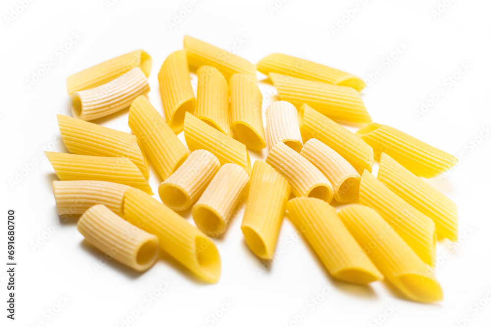 penne pasta isolated on white background