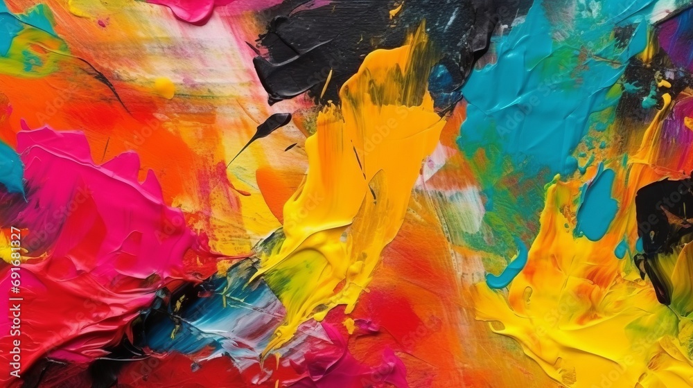 Close up of multicolor abstract oil painting texture