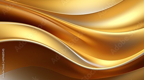 Dynamic flowing golden background. Abstract Gold wave backdrop