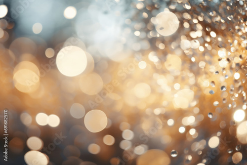 Silver festive bokeh effect texture background.