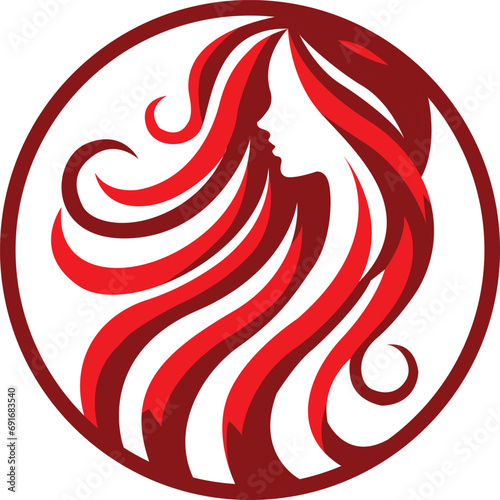 Red Hair Coiffure Logo Template
