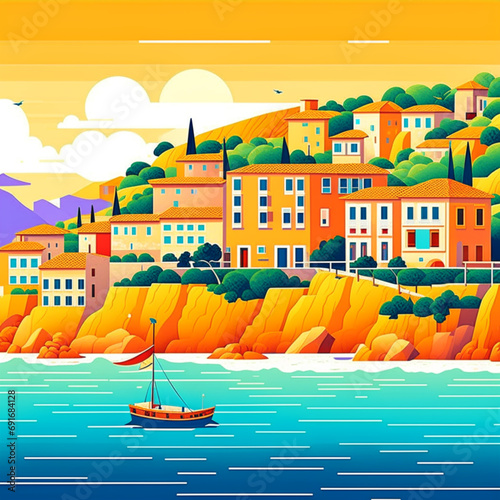 Sundrenched Mediterranean Coastline