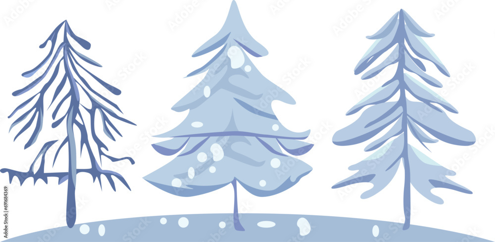 set of vector Christmas trees