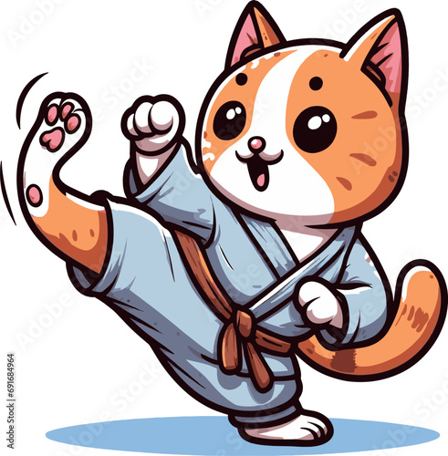 A cute cat who loves kunkg fu